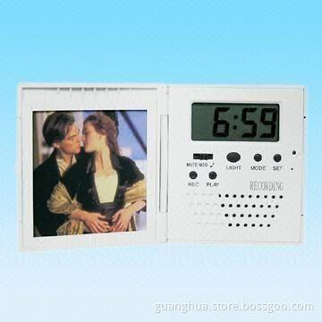 Photo Frame with Alarm Clock, Backlight, Recorder Function, CE Mark